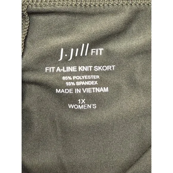 J.Jill Fit Green Fit A-Line Knit Activewear Skort Stretch Athletic Comfort 1X - Picture 5 of 7